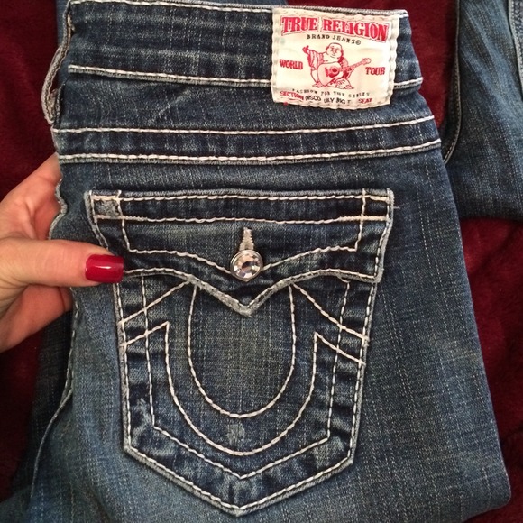 SOLD!! True Religion Disco Lily Big T denim Capri