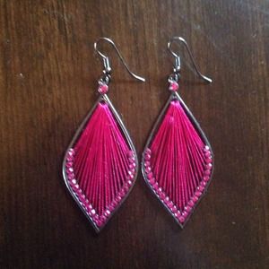 Hot pink earrings