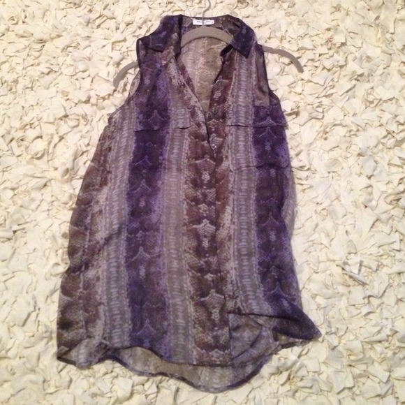 Equiptment sheer animal print tank