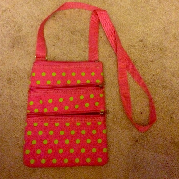 Pink Polka Dot Shoulder Strap Purse - Picture 1 of 4