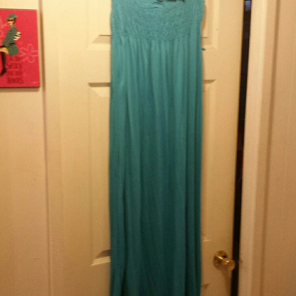 Long blue summer dress
