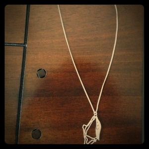 Fossil feather necklace