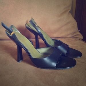 Gucci black sling backs AND Gucci brown pumps