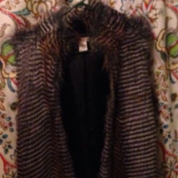 Faux long fur vest