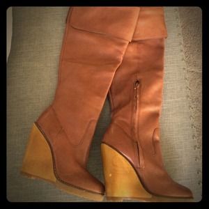Brown Ralph Lauren boots, real leather, brand new!