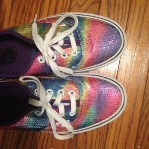 Rainbow sequin Vans