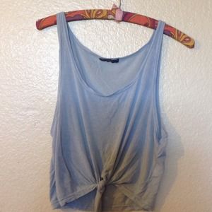 Brandy Melville light blue tie crop top
