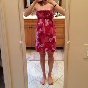 strapless pink dress