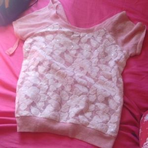 Lace front blouse