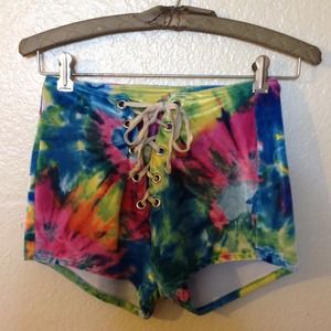 Bad Vibes prismatic velvet shorts