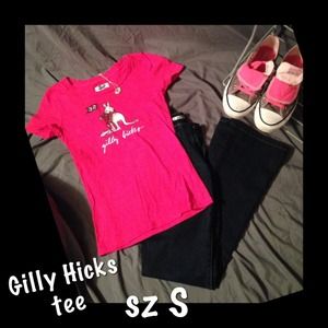 Bright pink crew neck Gilly Hicks tee Sz S