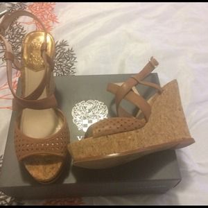 Vince Camuto Caramel and Cork Sandals!