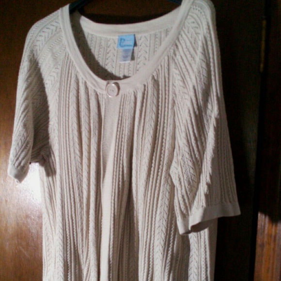 Beige  short sleeve cardigan