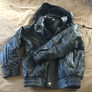 XS Leather Jacket with Hood!