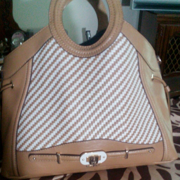 Original guess beige and white purse