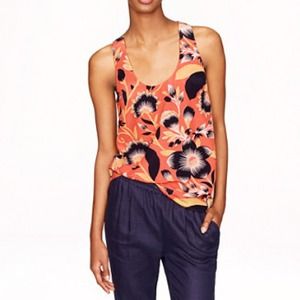 J. Crew Floral Twist-back Top.