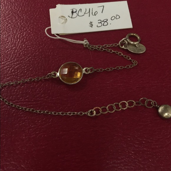 Bezel stone bracelet 14kt gf chain - Picture 3 of 4