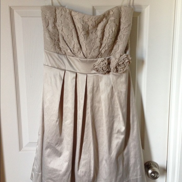 Maurices Strapless Taupe Dress