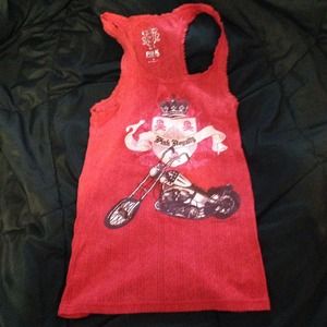 Red motor cycle tank top