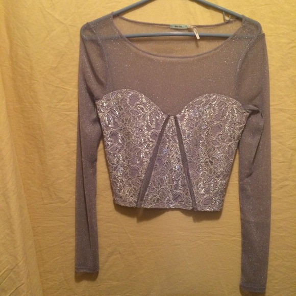 Periwinkle sparkle crop top