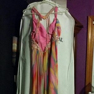 Multi - colored formal gown