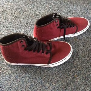 Vans high tops burgundy
