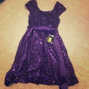 Purple sequin dress
