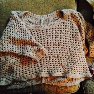 Knit throw over sweater
