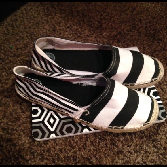 Black and White Slip On Shoes