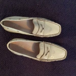 ASGI white patent leather loafers,