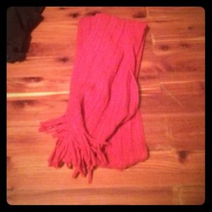 Long red scarf