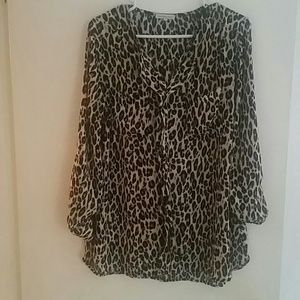 Leopard long sleeve blouse