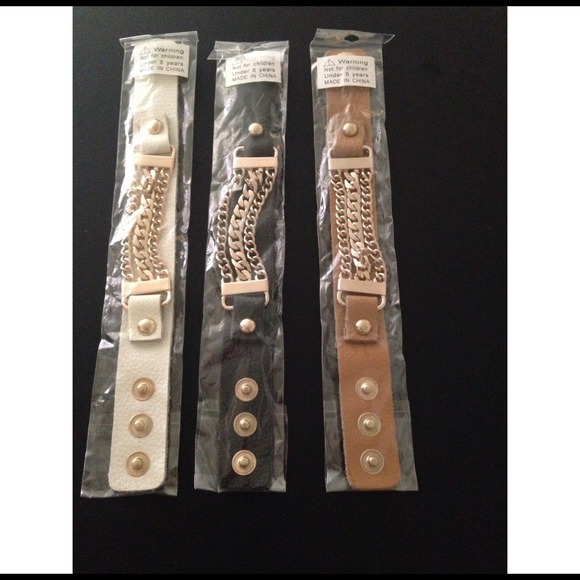 Faux leather bracelets