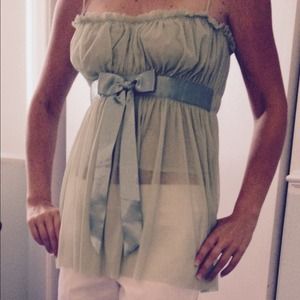 Sea foam Green Corset Strapless Dress Top size S