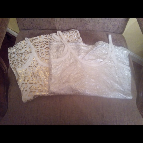 Tanks w an metallic animal print spin