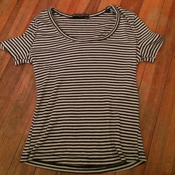 Black & White Striped Short Sleeve, Brandy Melvile - Picture 1 of 3