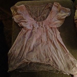 free people blouse with lace top