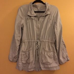 Light Grey Zip-Up Windbreaker