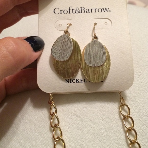 croft & barrow Jewelry Necklaceearrings Set Two Tone Gold And Silver Poshmark