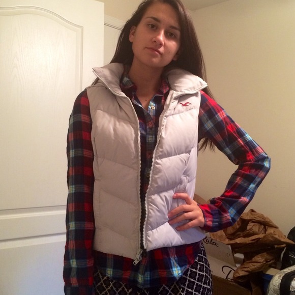 White parka vest