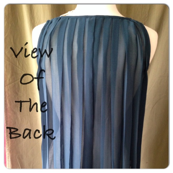 Blue sheer sequin top
