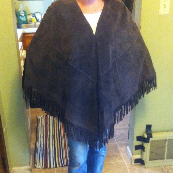 Leather poncho