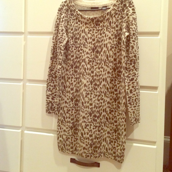 Leopard print sweater dress