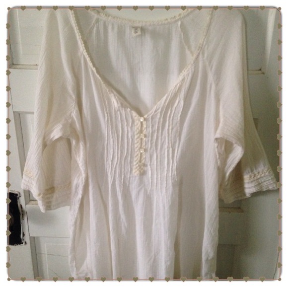 Cream boho hippie shirt