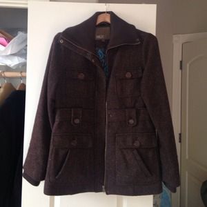 Wool Jacket & Faux Leather Jacket