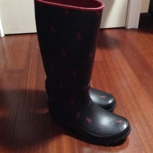REDUCEd‼️Polo rain boots. Black with red polo logo