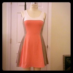 Knit color block skater dress
