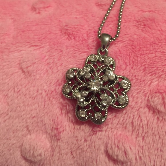 Lia Sophia faux diamond pendent necklace