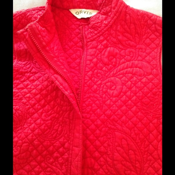 100% silk red vest by orvis
