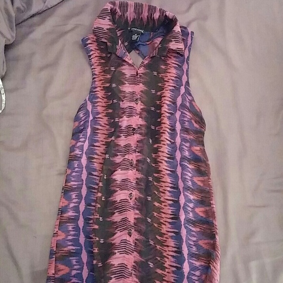 Sheer button down blouse NWOT